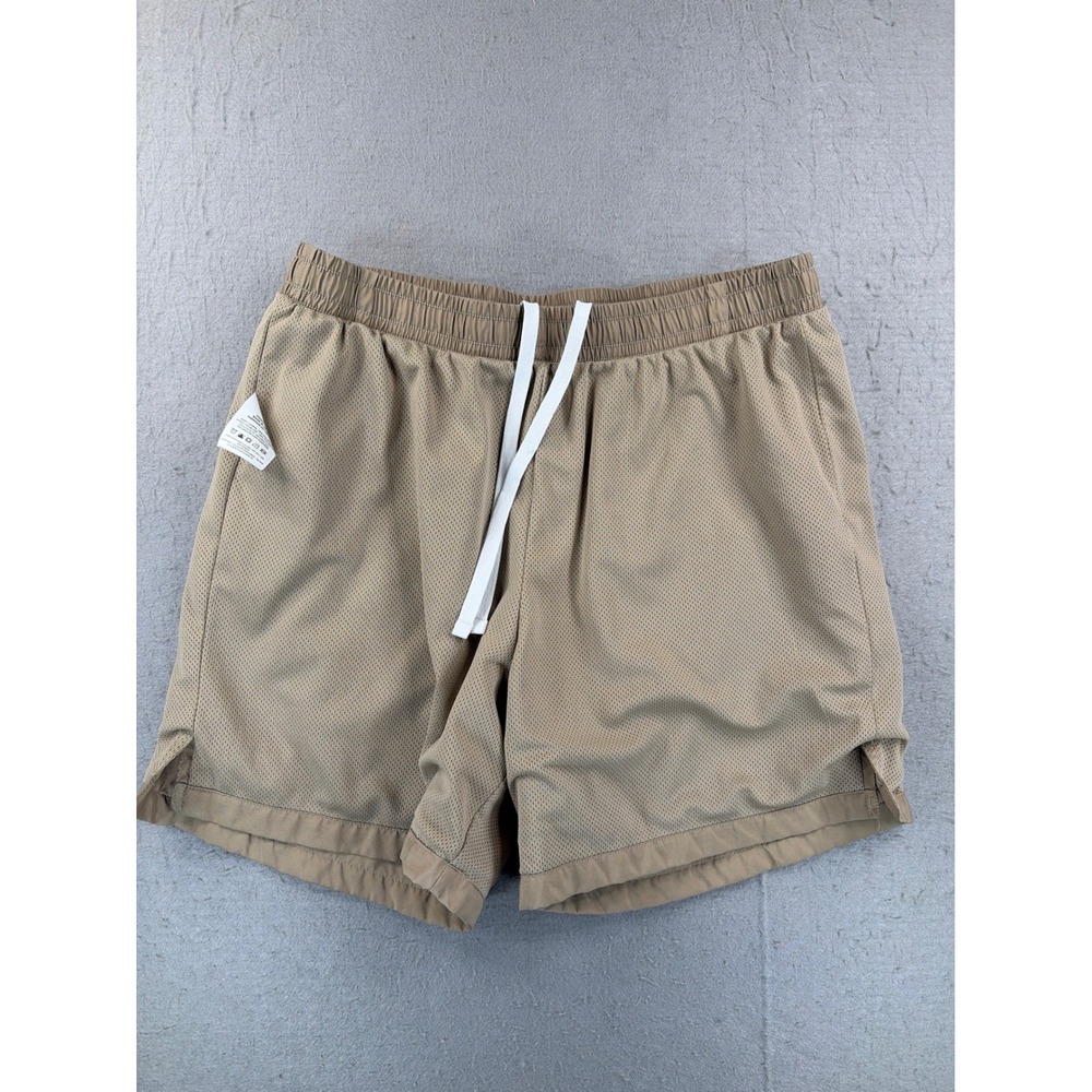 Nike Mens Tan Athletic Shorts Large Mesh Lined Drawstring Pockets AR2382-247 - Picture 10 of 11